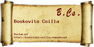 Boskovits Csilla névjegykártya